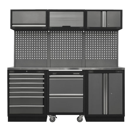 Sealey Superline Pro 2.04m Storage System - Stainless Steel Worktop Model No- APMSSTACK12SS