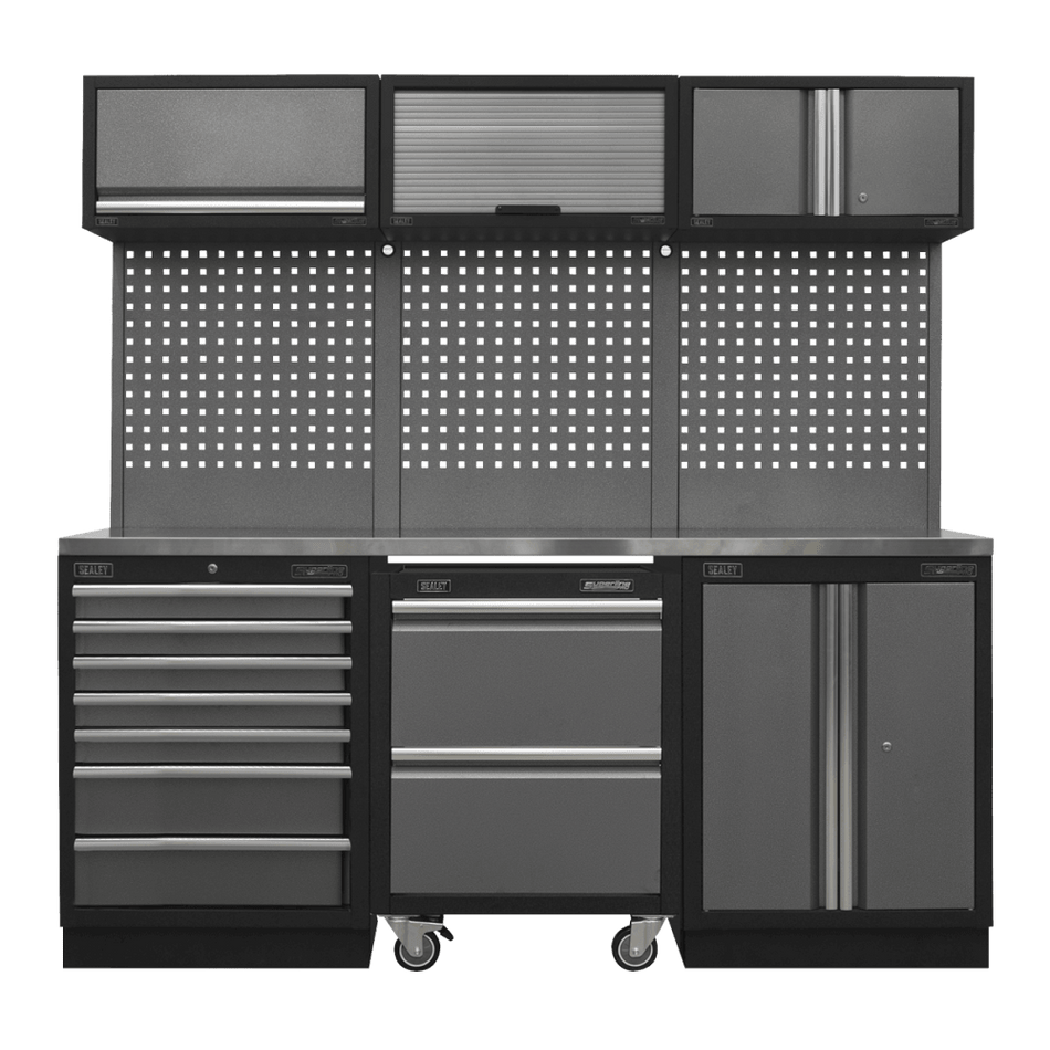 Sealey Superline Pro 2.04m Storage System - Stainless Steel Worktop Model No- APMSSTACK12SS