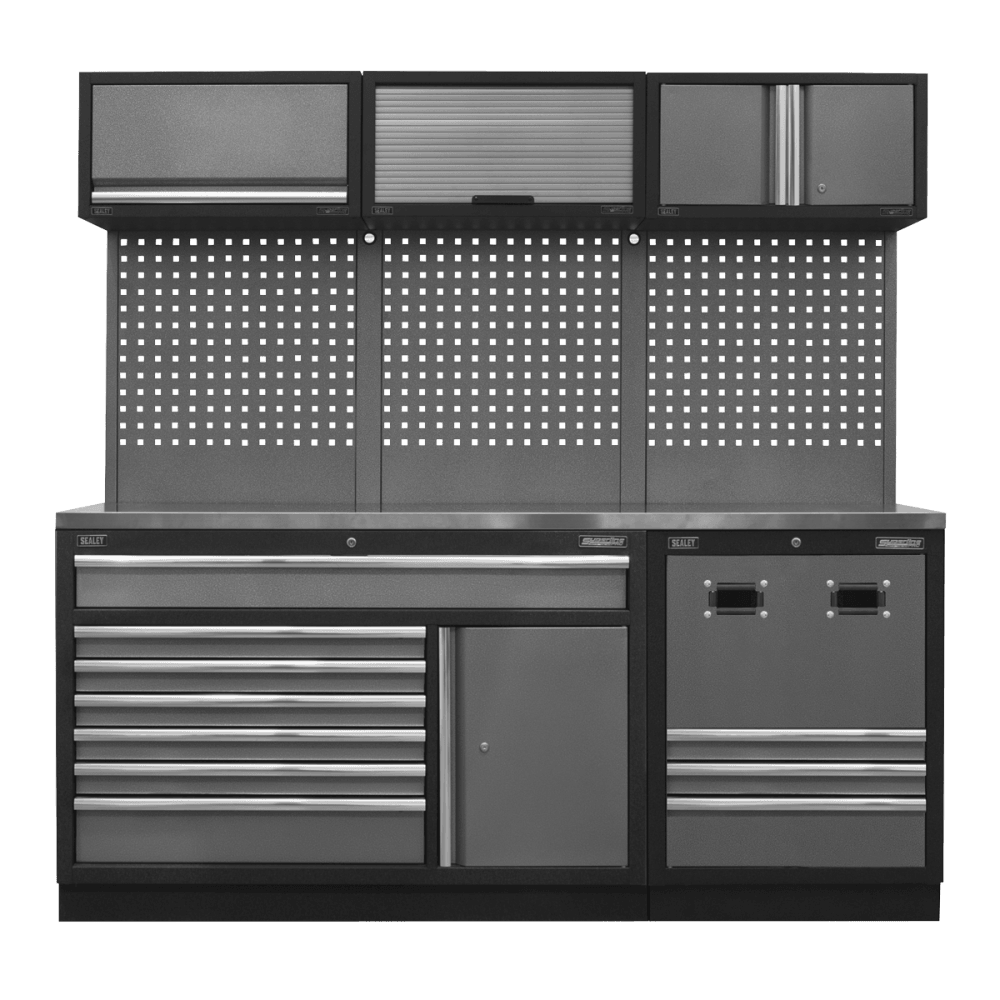 Sealey Modular Storage System Combo - Stainless Steel Worktop Model No- APMSSTACK14SS
