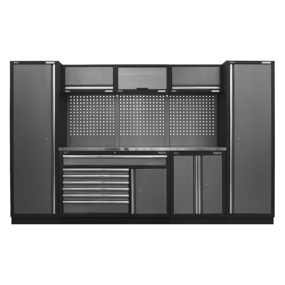 Sealey Superline Pro 3.24m Storage System - Stainless Steel Worktop Model No- APMSSTACK13SS