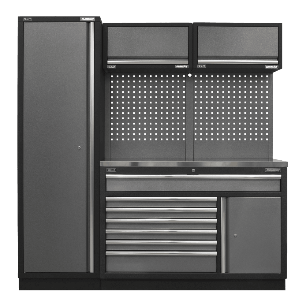Sealey Superline Pro 1.96m Storage System - Stainless Steel Worktop Model No- APMSSTACK09SS