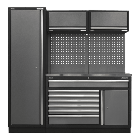 Sealey Superline Pro 1.96m Storage System - Stainless Steel Worktop Model No- APMSSTACK09SS