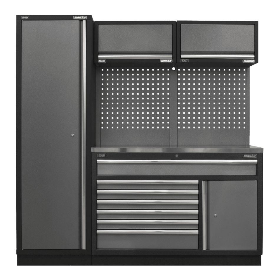 Sealey Superline Pro 1.96m Storage System - Stainless Steel Worktop Model No- APMSSTACK09SS