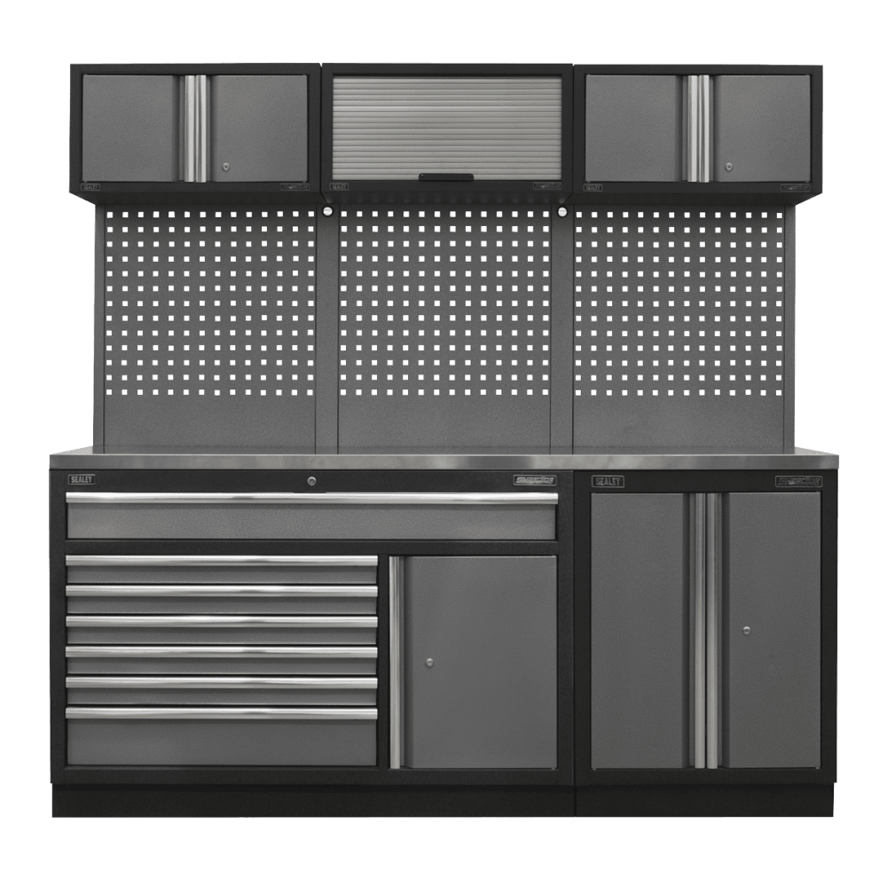 Sealey Superline Pro 2.04m Storage System - Stainless Steel Worktop Model No- APMSSTACK11SS