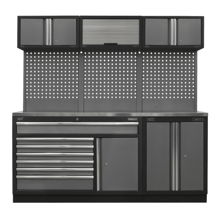 Sealey Superline Pro 2.04m Storage System - Stainless Steel Worktop Model No- APMSSTACK11SS