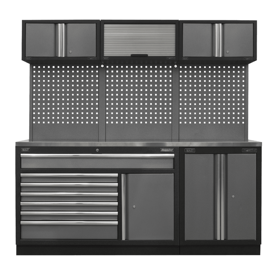 Sealey Superline Pro 2.04m Storage System - Stainless Steel Worktop Model No- APMSSTACK11SS