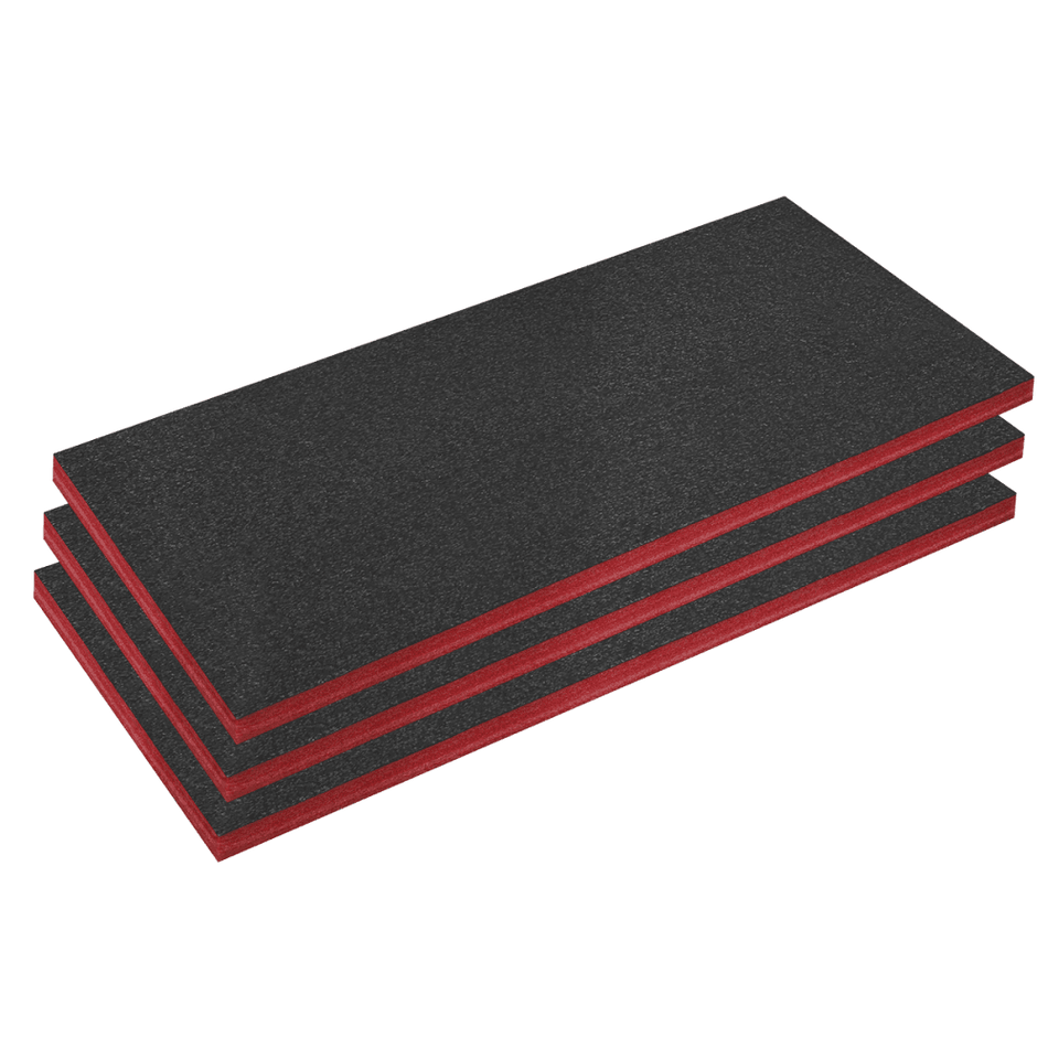 Sealey Easy Peel Shadow Foam® 1200 x 550 x 50mm, Red/Black - Pack of 3 Model No- SFPK50R