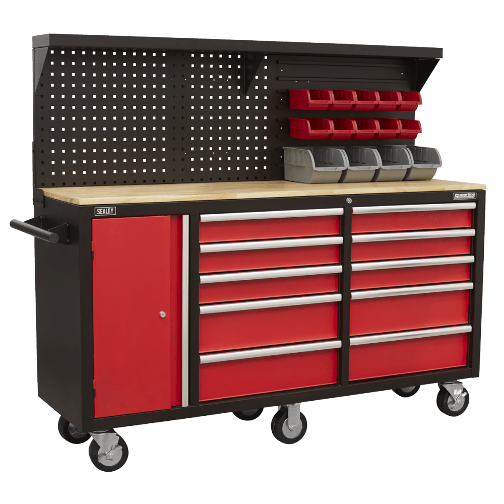Sealey Mobile Workstation 10 Drawer with Backboard Model No- AP6310