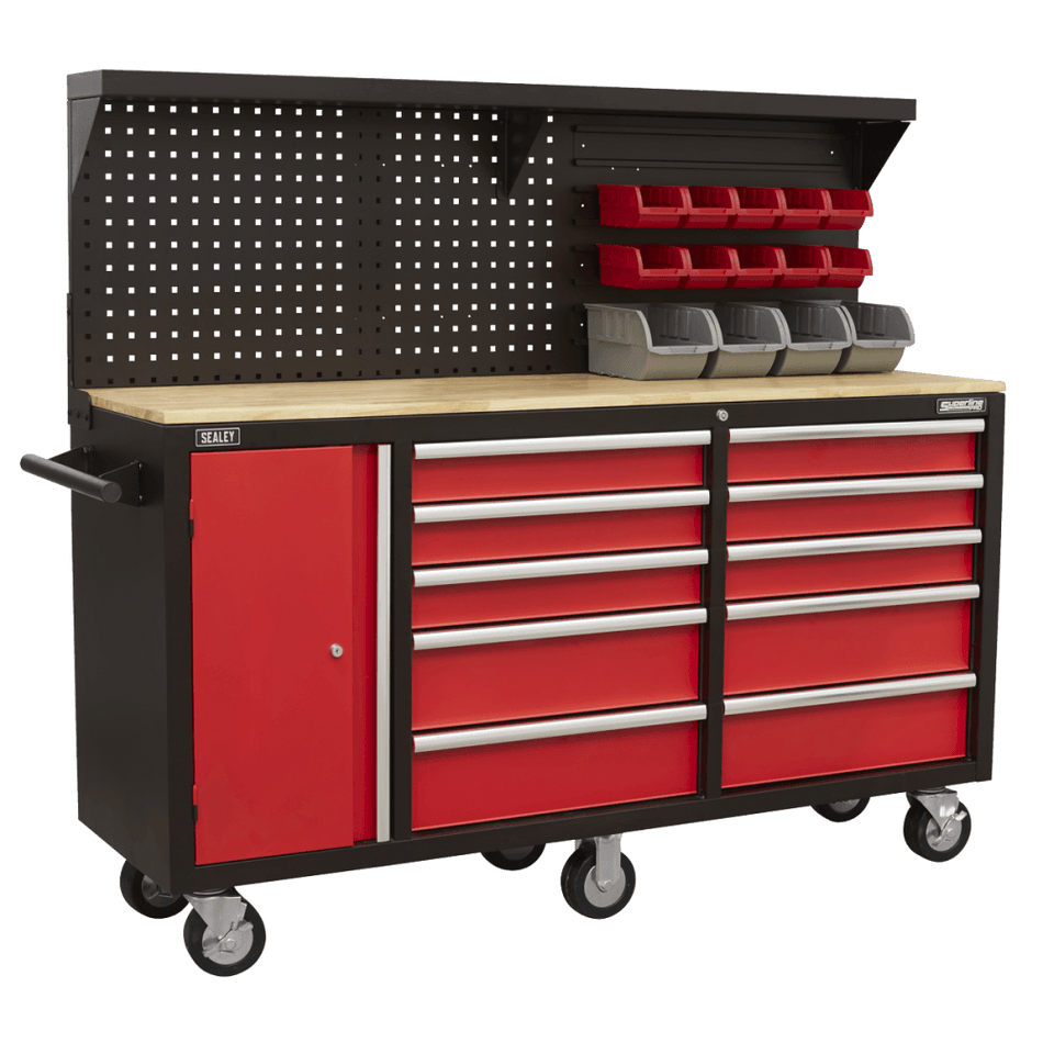 Sealey Mobile Workstation 10 Drawer with Backboard Model No- AP6310