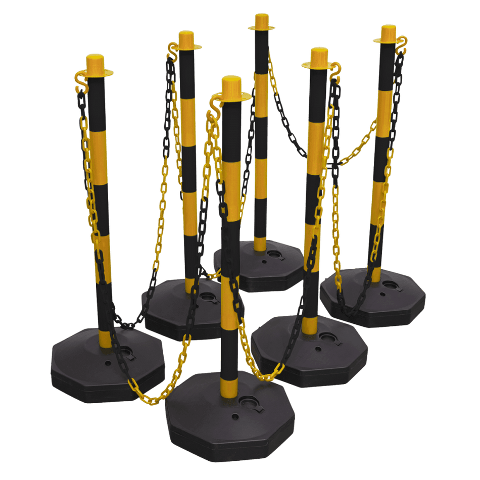 Sealey Black/Yellow Post & Chain Kit 25m Model No- BYSBKIT