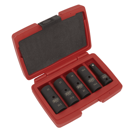 Sealey Deep Impact Socket Set 1/2"Sq Drive 80mm Double Ended 18.5-22.5mm - 5pc Model No- SX1820