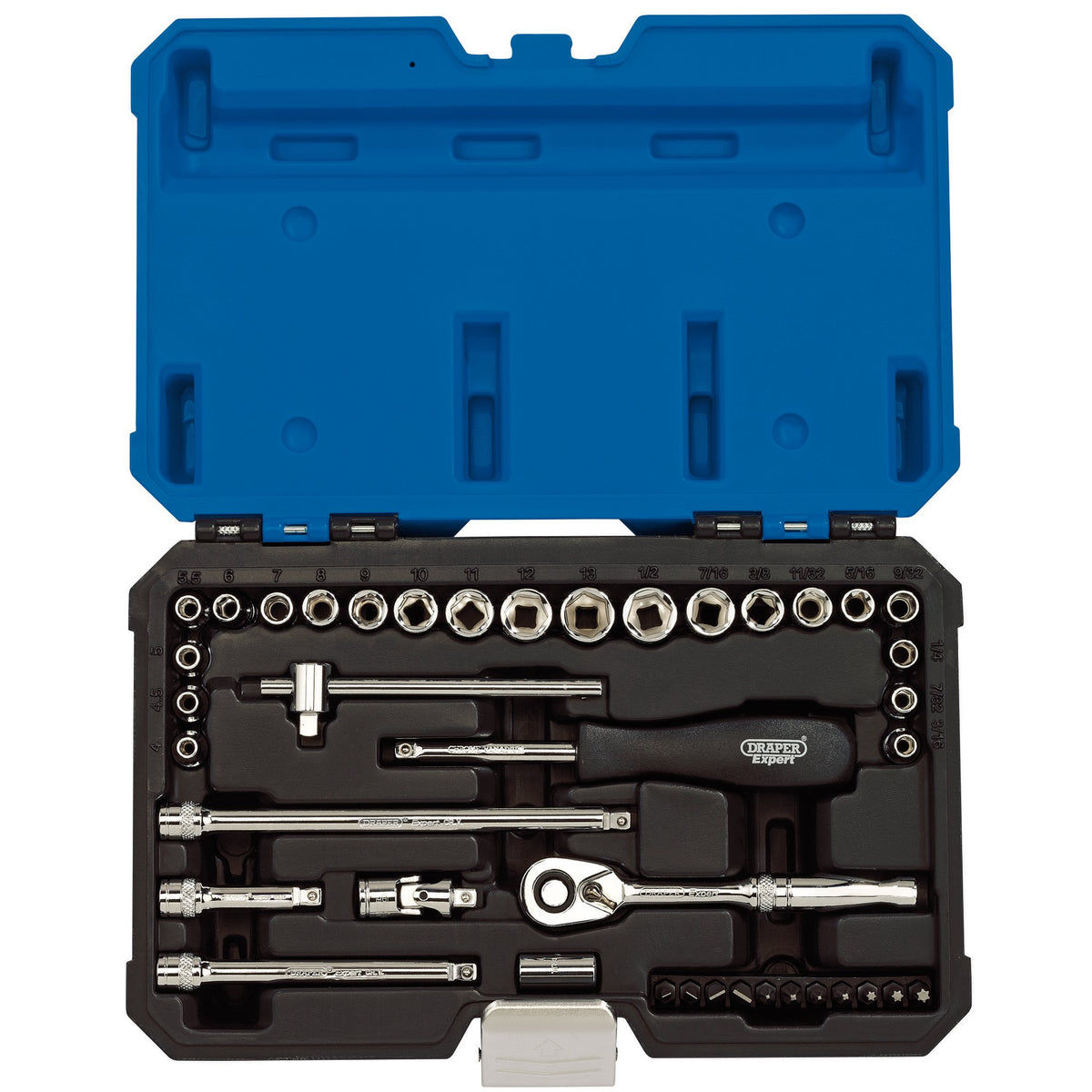 DRAPER 1/4" Sq. Dr. MM/AF Combined Socket Set (40 Piece) : Model No. B40AMN/B