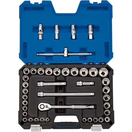 DRAPER 1/2" Sq. Dr. MM/AF Combined Socket Set (41 Piece) : Model No. H41AM/B