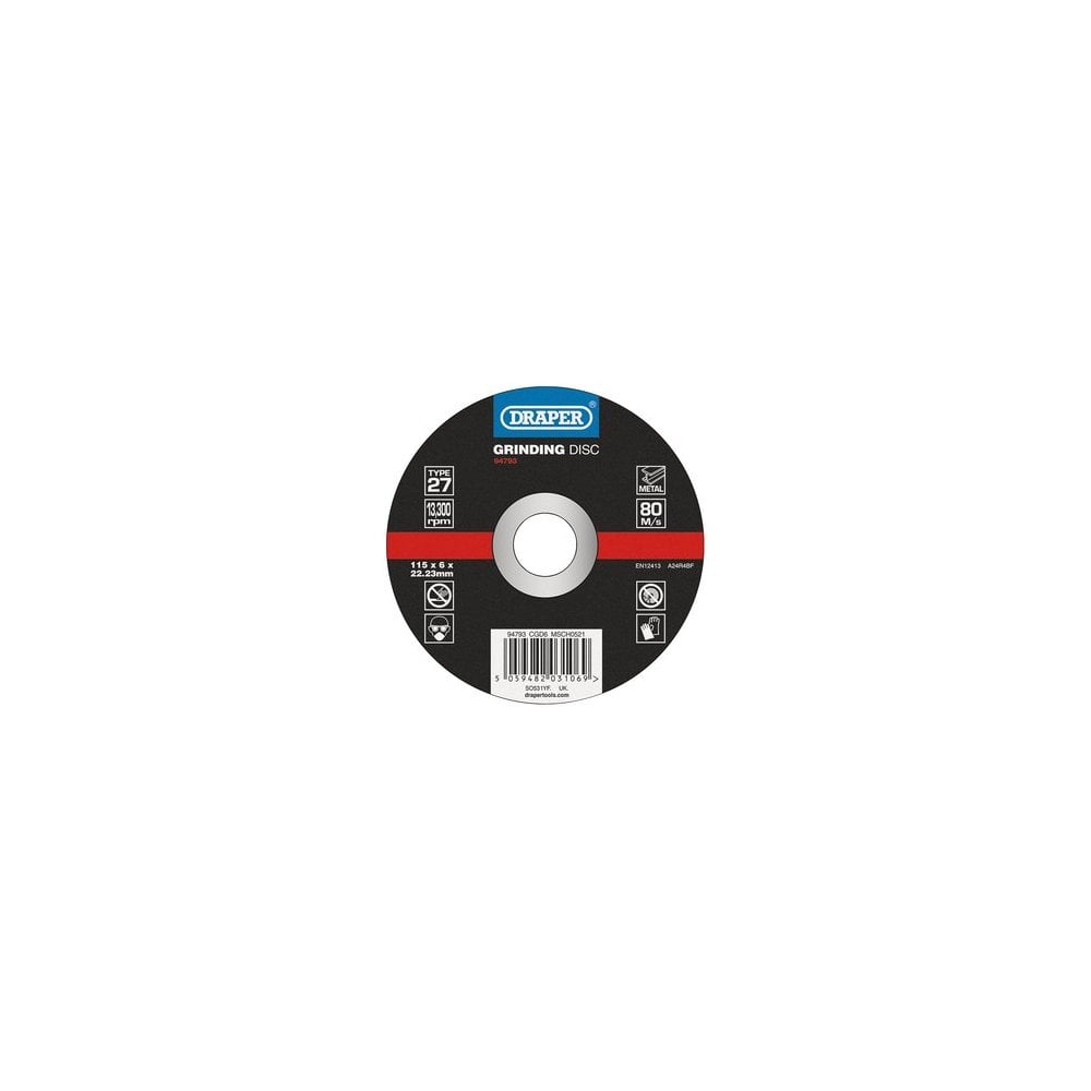 DPC Metal Grinding Disc, 115 x 6 x 22.23mm: Model No. CGD6