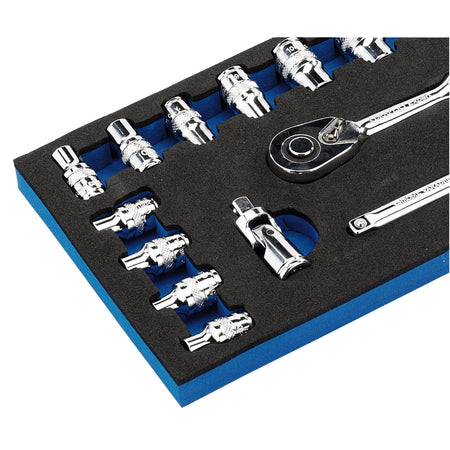 DRAPER 1/4" Sq. Dr. Metric Socket Set (26 Piece) : Model No. B26M/MC/B