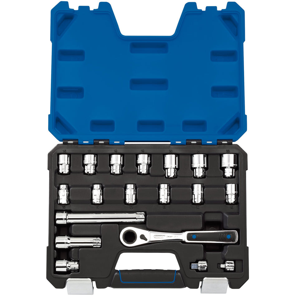 DRAPER 20mm 'Go Through' Socket Set (19 Piece) : Model No. VTX20-19MM/B