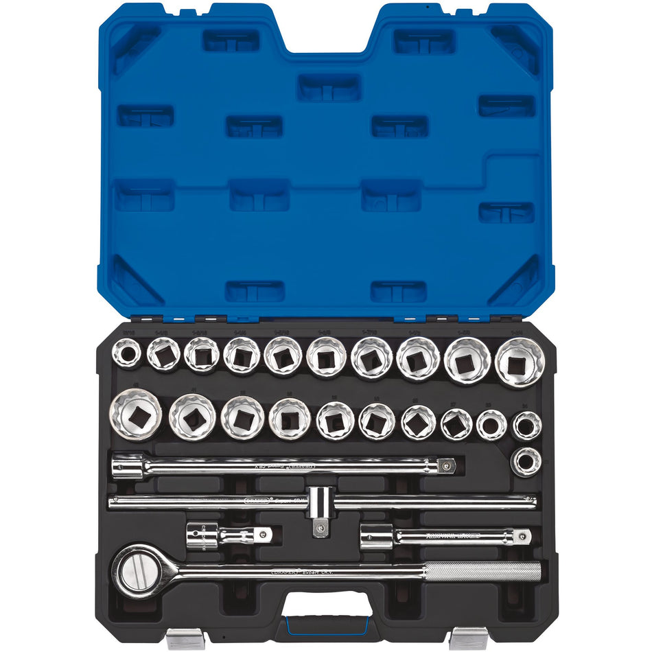 DRAPER 3/4" Sq. Dr. MM/AF Combined Socket Set (26 Piece) : Model No. T26AMN/B