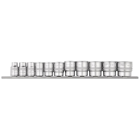 DRAPER 3/8" Sq. Dr. Imperial Socket Set on Metal Rail (11 Piece): Model No. D11A/SR