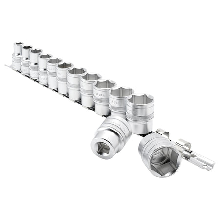 DRAPER 1/2" Sq. Dr. Imperial Sockets on a Metal Rail (13 Piece): Model No. H13A/SR