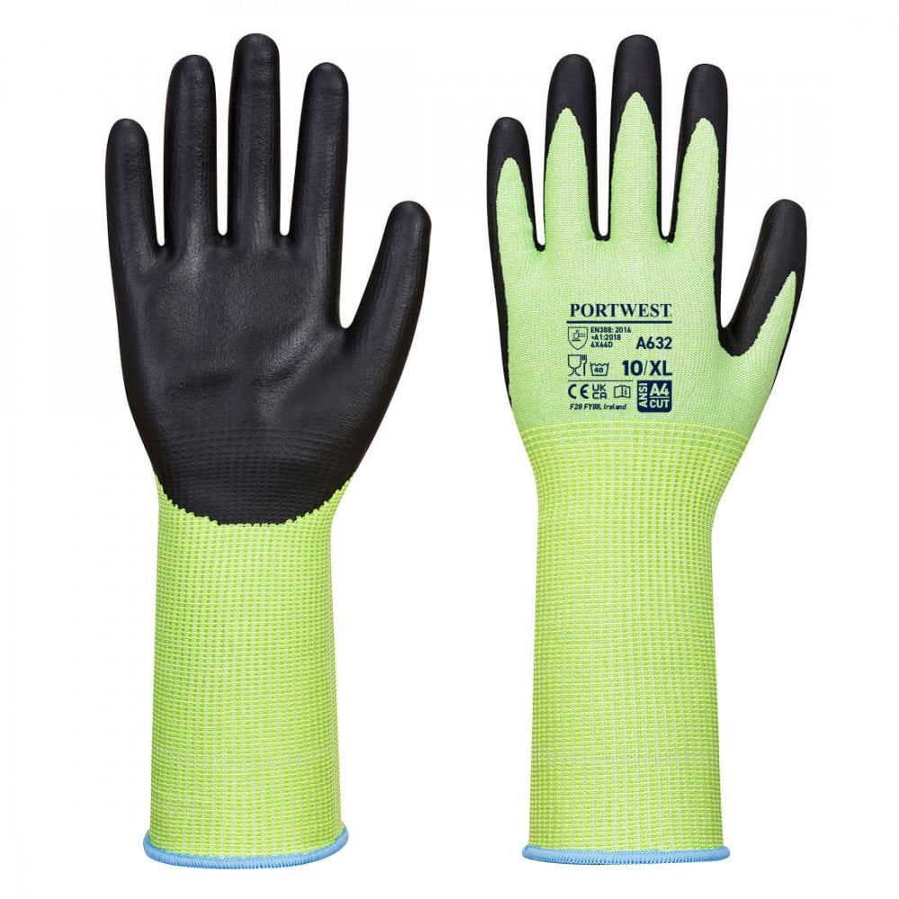 Portwest Green Cut Glove Long Cuff A632