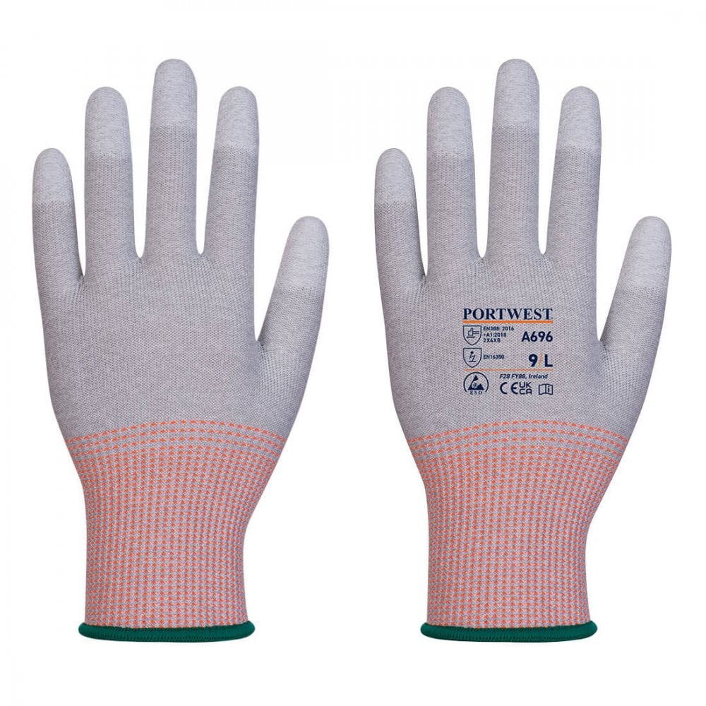 Portwest LR13 ESD PU Fingertip Cut Glove - 12 pack A696