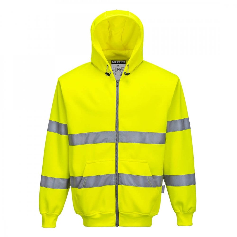 Portwest Hi-Vis Zip Front Hoodie B305
