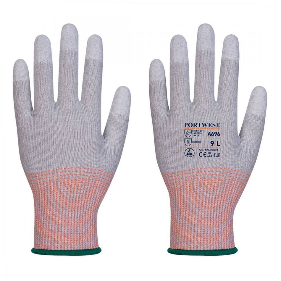 Portwest LR13 ESD PU Fingertip Cut Glove - 12 pack A696