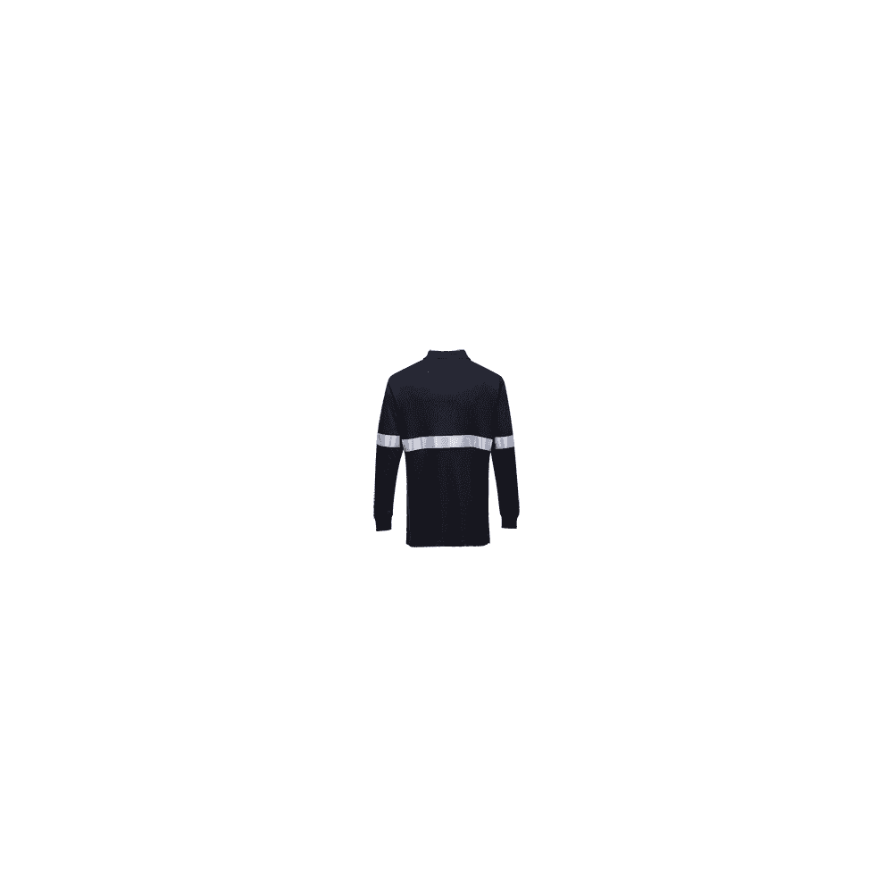 Portwest Flame Resistant Anti-Static Long Sleeve Polo Shirt with Reflective Tape FR03
