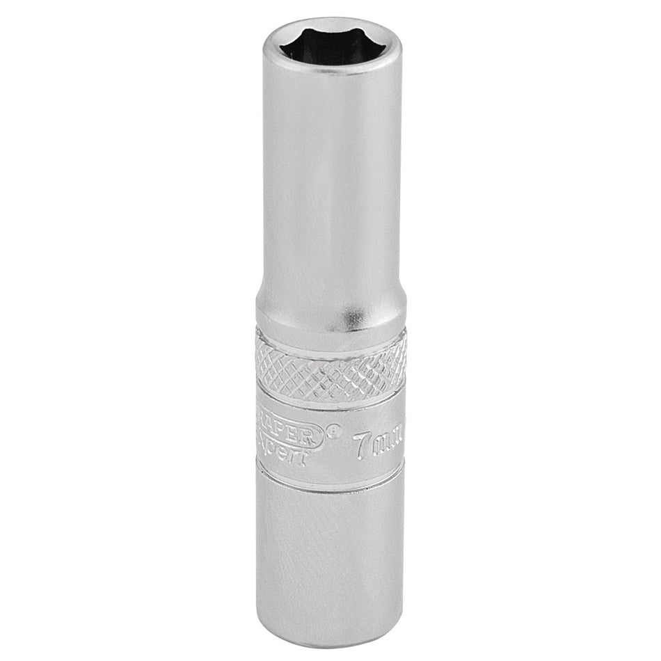 DRAPER 1/4" Square Drive 6 Point Deep Socket (7mm): Model No. BT-MM/MS