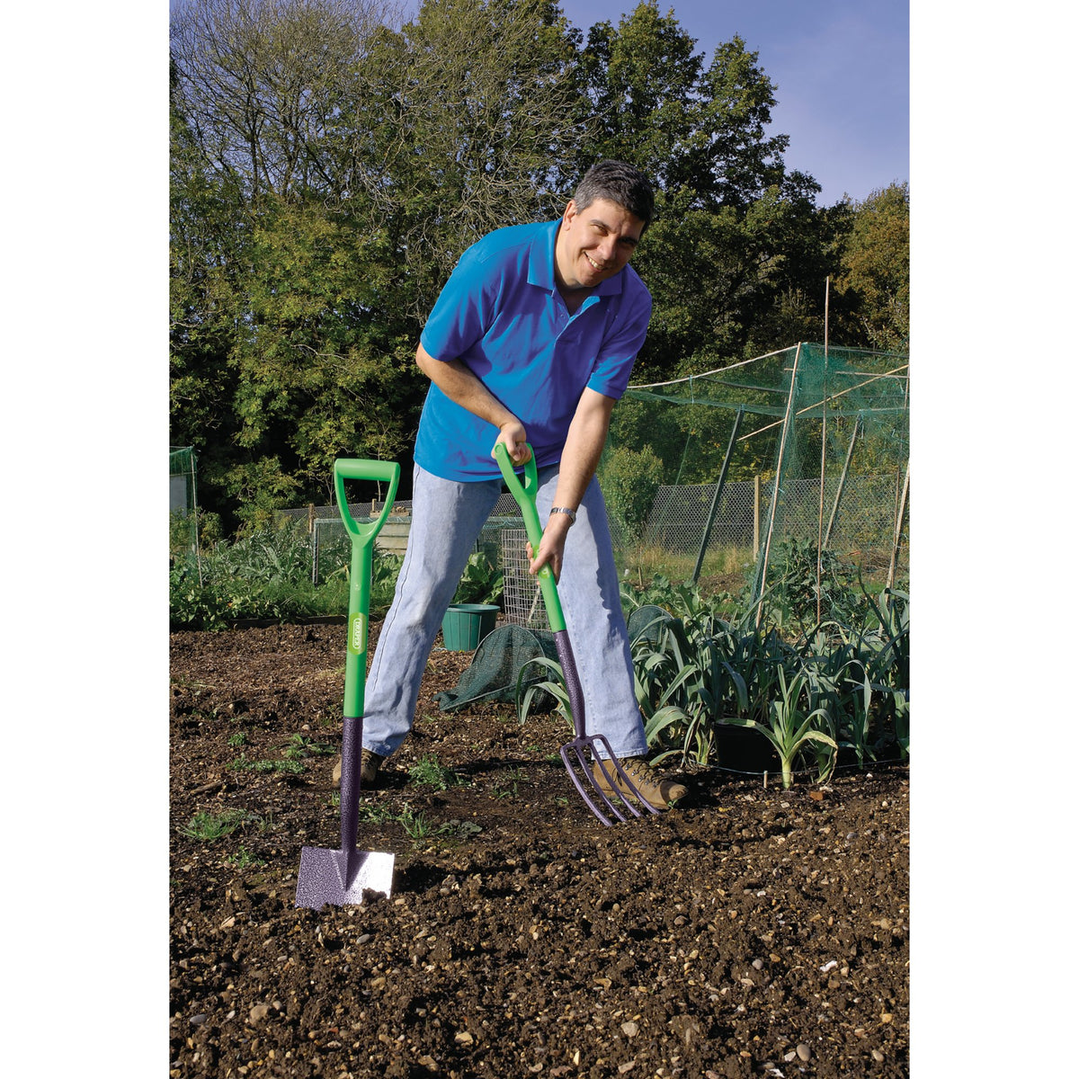 DRAPER Easy Find Carbon Steel Garden Fork and Spade Set: Model No.EF/DSDF/SET