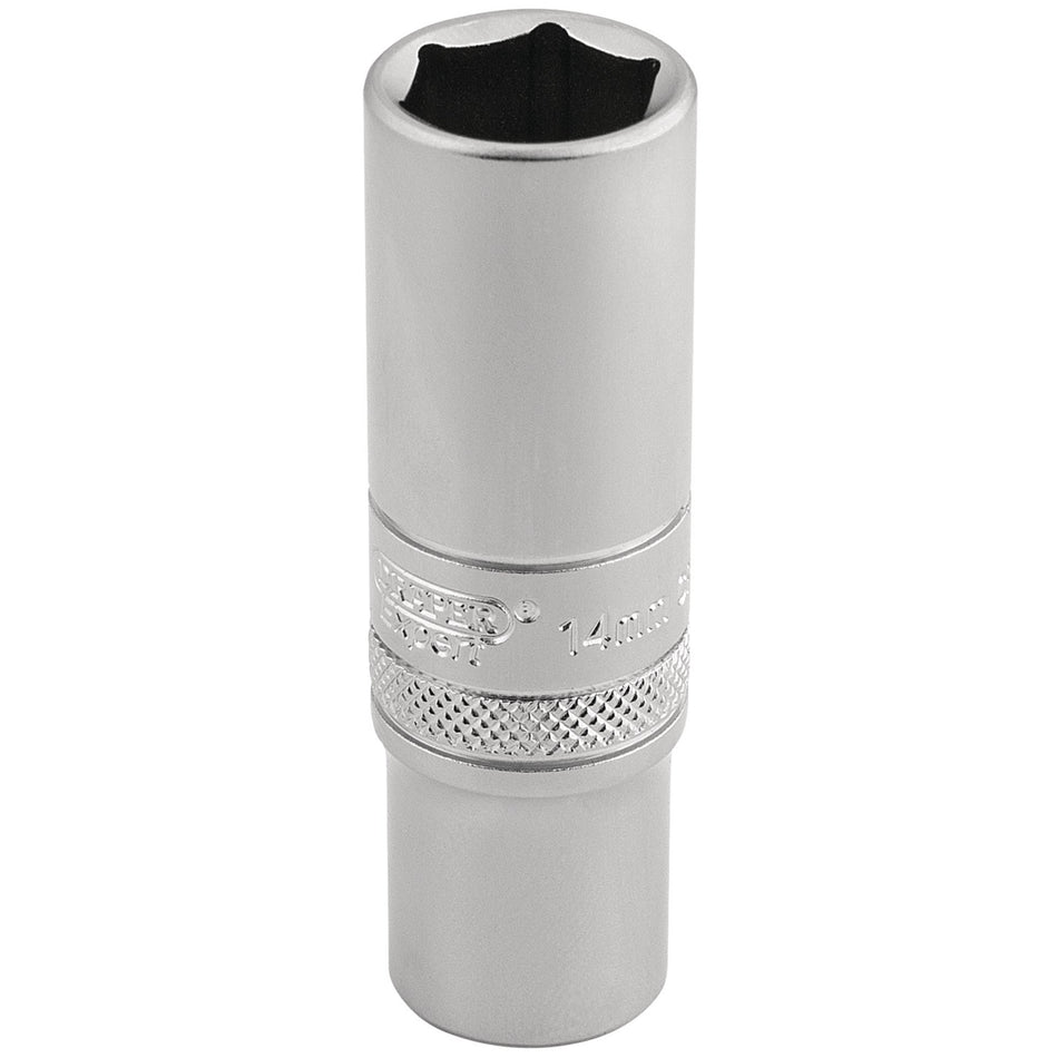 DRAPER 3/8" Square Drive 6 Point Metric Deep Socket (14mm): Model No. DT-MM/MS