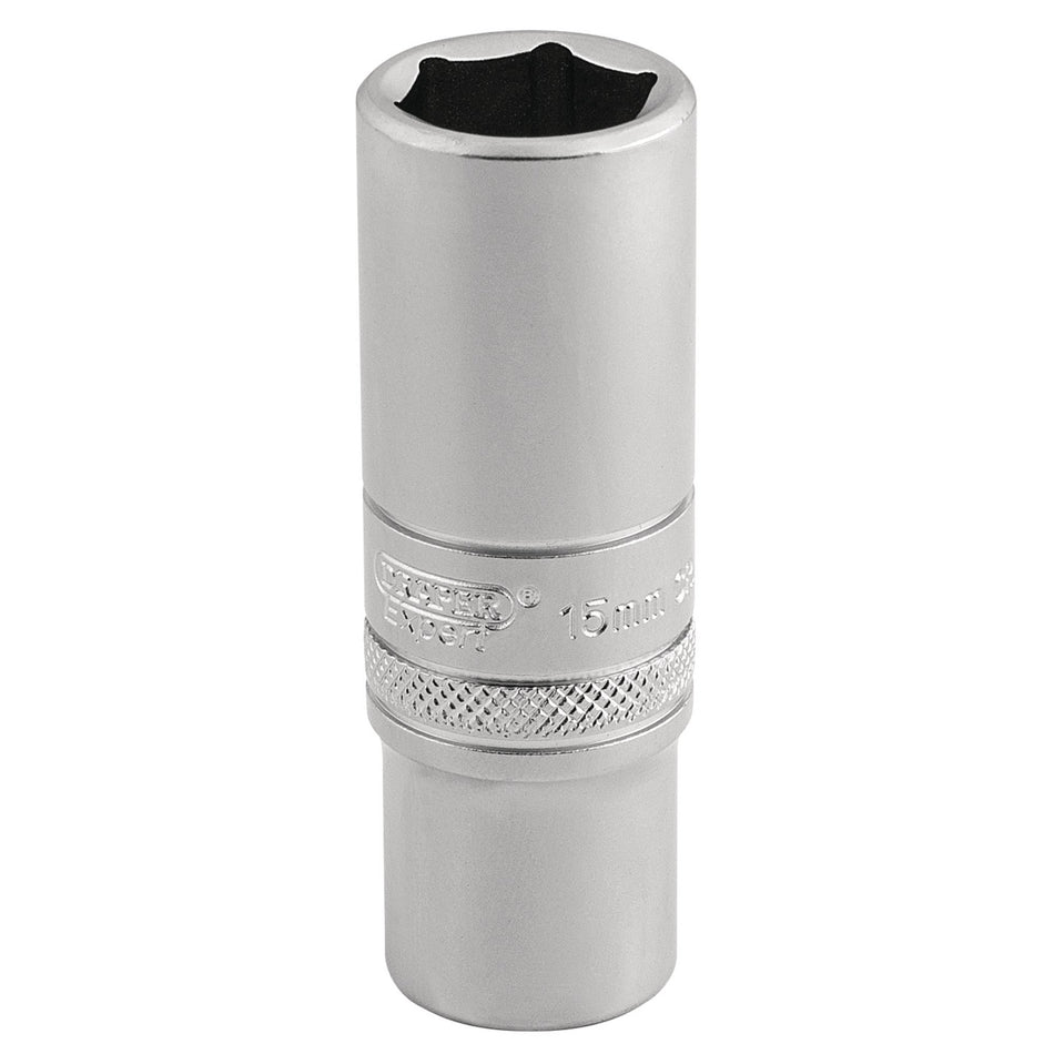 DRAPER 3/8" Square Drive 6 Point Metric Deep Socket (15mm): Model No. DT-MM/MS