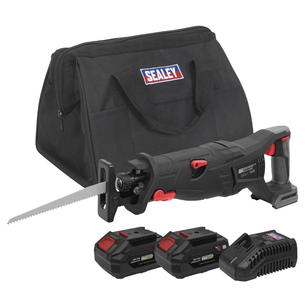 Sealey Brushless Reciprocating Saw 20V SV20 Series Kit - 2 Batteries Model No- CP20VRSXKIT