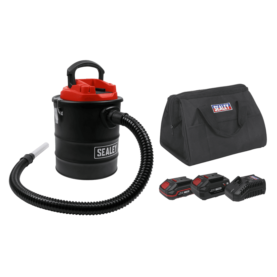 Sealey Handheld Ash Vacuum Cleaner 20V SV20 Series 15L Kit - 2 Batteries Model No- CP20VAVKIT