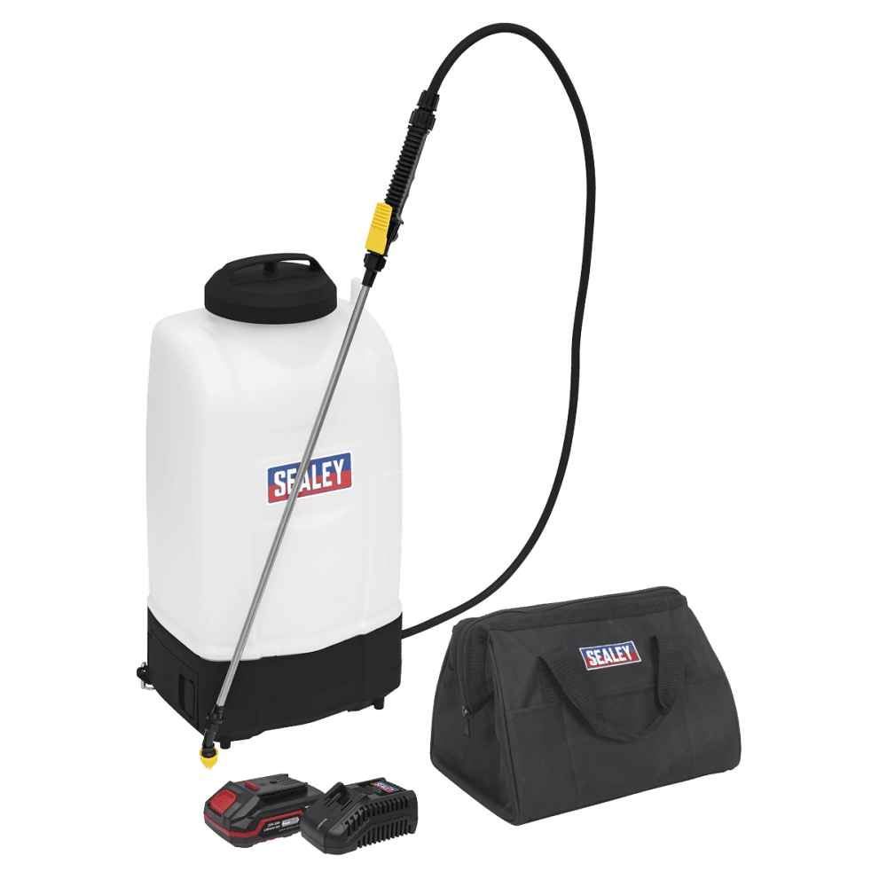 Sealey Cordless Garden Backpack Sprayer 15L 20V 2Ah SV20 Series Model No- CP20VGBSKIT1