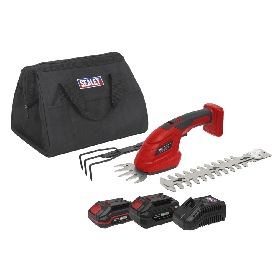Sealey Cordless 3-in-1 Garden Tool Kit 20V SV20 Series ? 2 Batteries Model No- CP20VGT3KIT