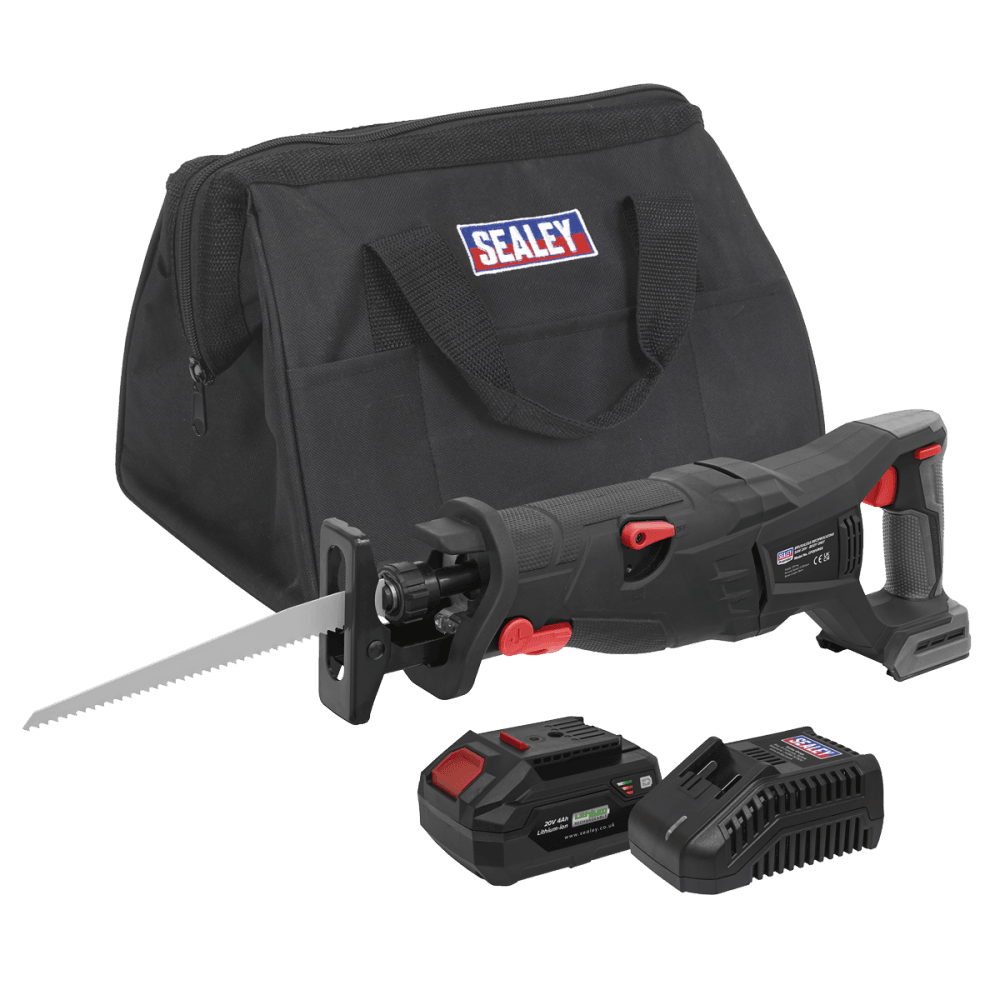 Sealey Brushless Reciprocating Saw 20V 4Ah SV20 Series Kit Model No- CP20VRSXKIT1