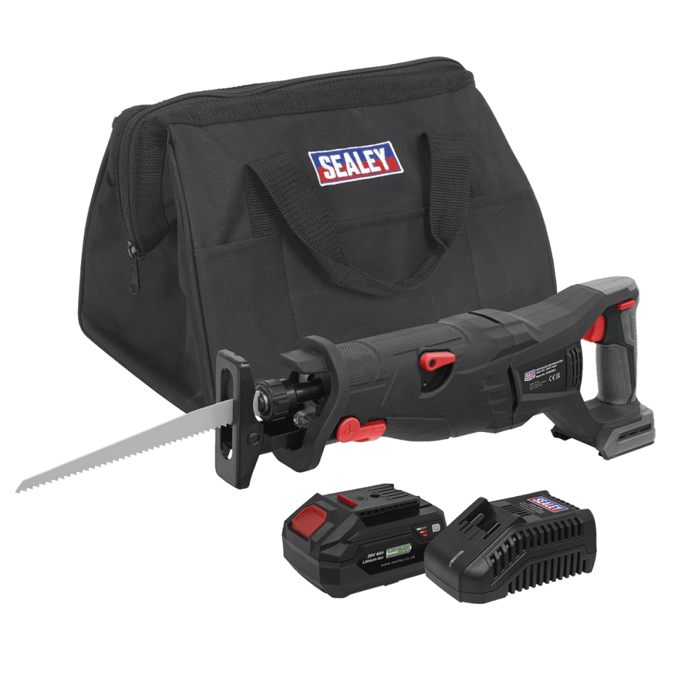 Sealey Brushless Reciprocating Saw 20V 4Ah SV20 Series Kit Model No- CP20VRSXKIT1