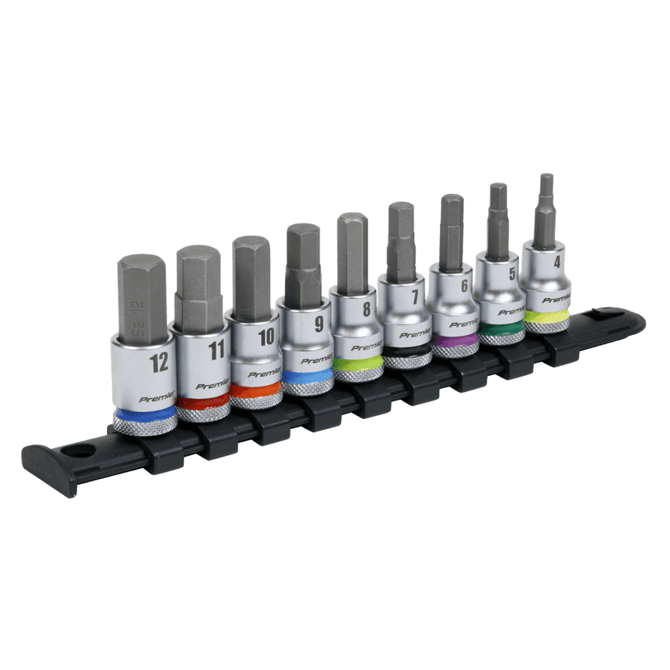 Sealey Hex Socket Bit Set 9pc 3/8"Sq Drive - Platinum Model No- AK6250