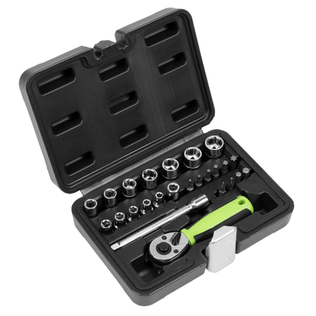 Sealey Socket Set 25pc 1/4"Sq Drive - Metric Model No- S01233