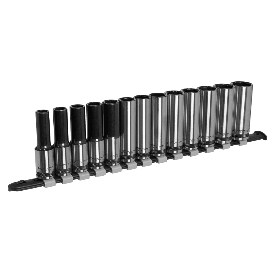 Sealey Socket Set Deep 13pc 1/2"Sq Drive Metric - Black Series Model No- AK7995