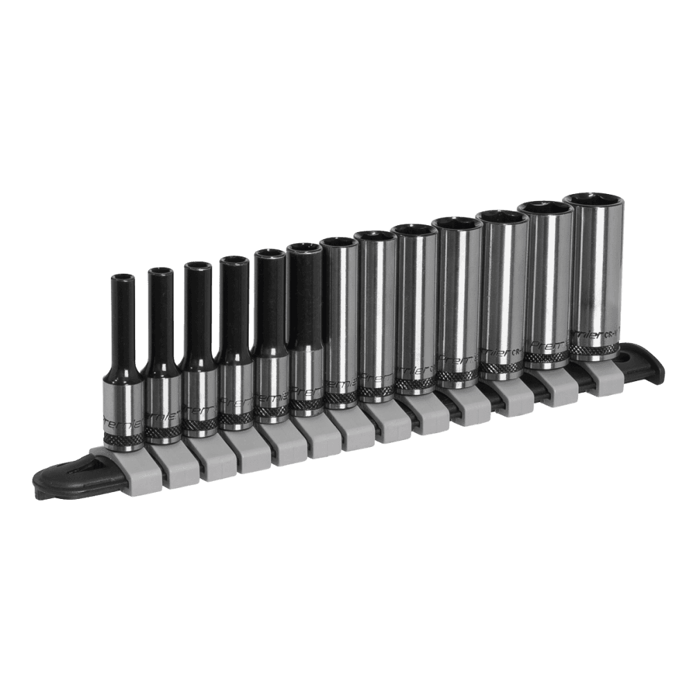 Sealey Socket Set Deep 13pc 1/4"Sq Drive Metric - Black Series Model No- AK7991