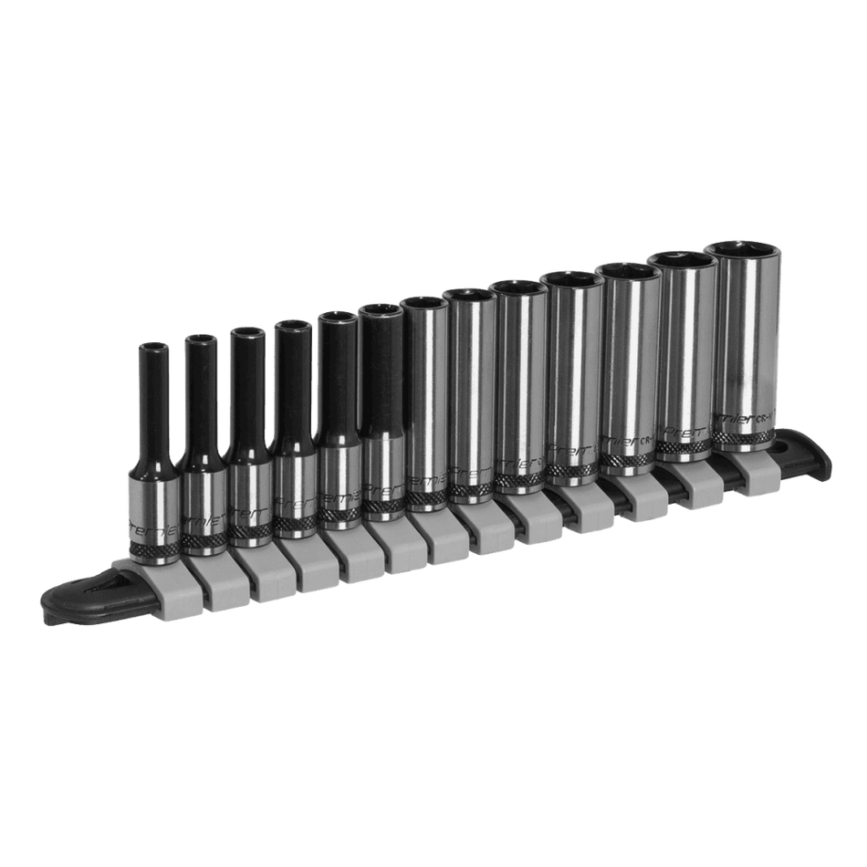 Sealey Socket Set Deep 13pc 1/4"Sq Drive Metric - Black Series Model No- AK7991