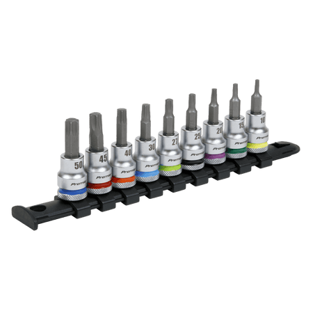 Sealey TRX-Star Socket Bit Set 9pc 3/8"Sq Drive - Platinum Model No- AK6251