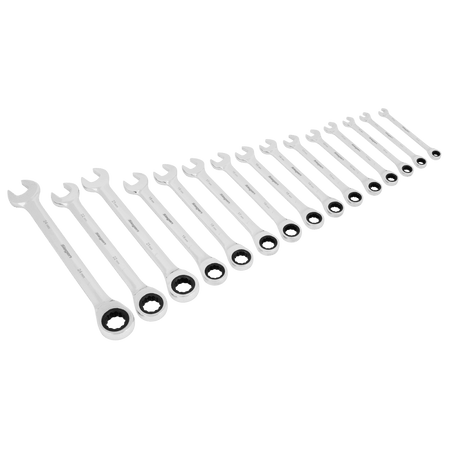 Sealey Combination Ratchet Spanner Set 15pc Metric Model No- S01247