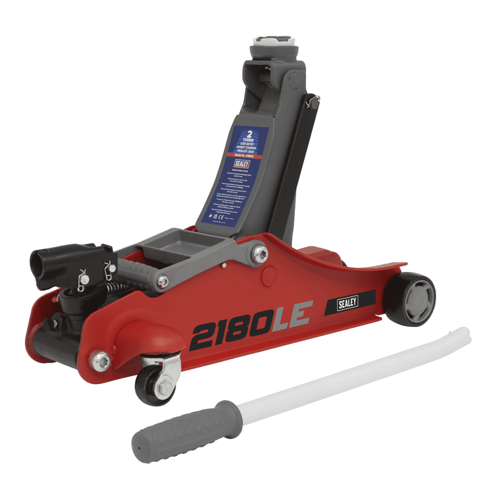 Sealey 180 Handle Trolley Jack 2tonne Low Profile Short Chassis - Red Model No- 2180LE