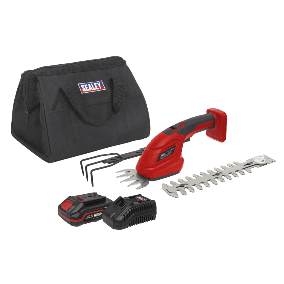 Sealey Cordless 3-in-1 Garden Tool Kit 20V 2Ah SV20 Series Model No- CP20VGT3KIT1