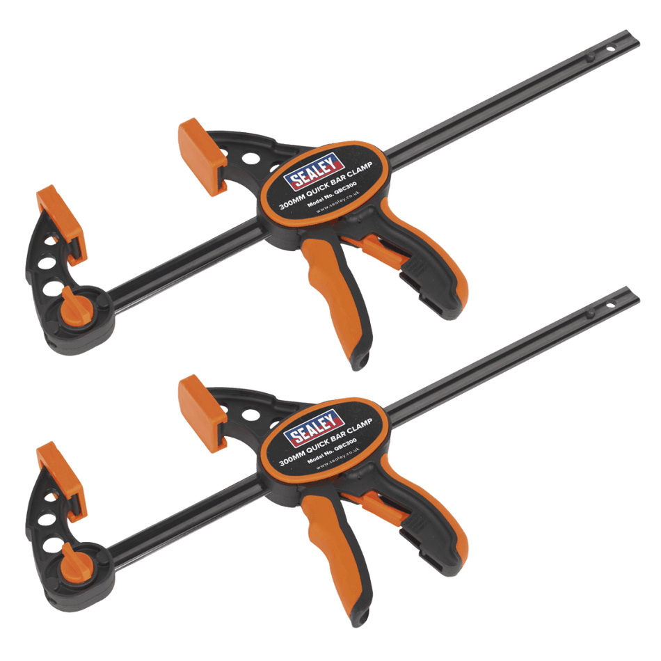 Sealey Quick Bar Clamp 300mm - 2pc Set Model No- QBC3002