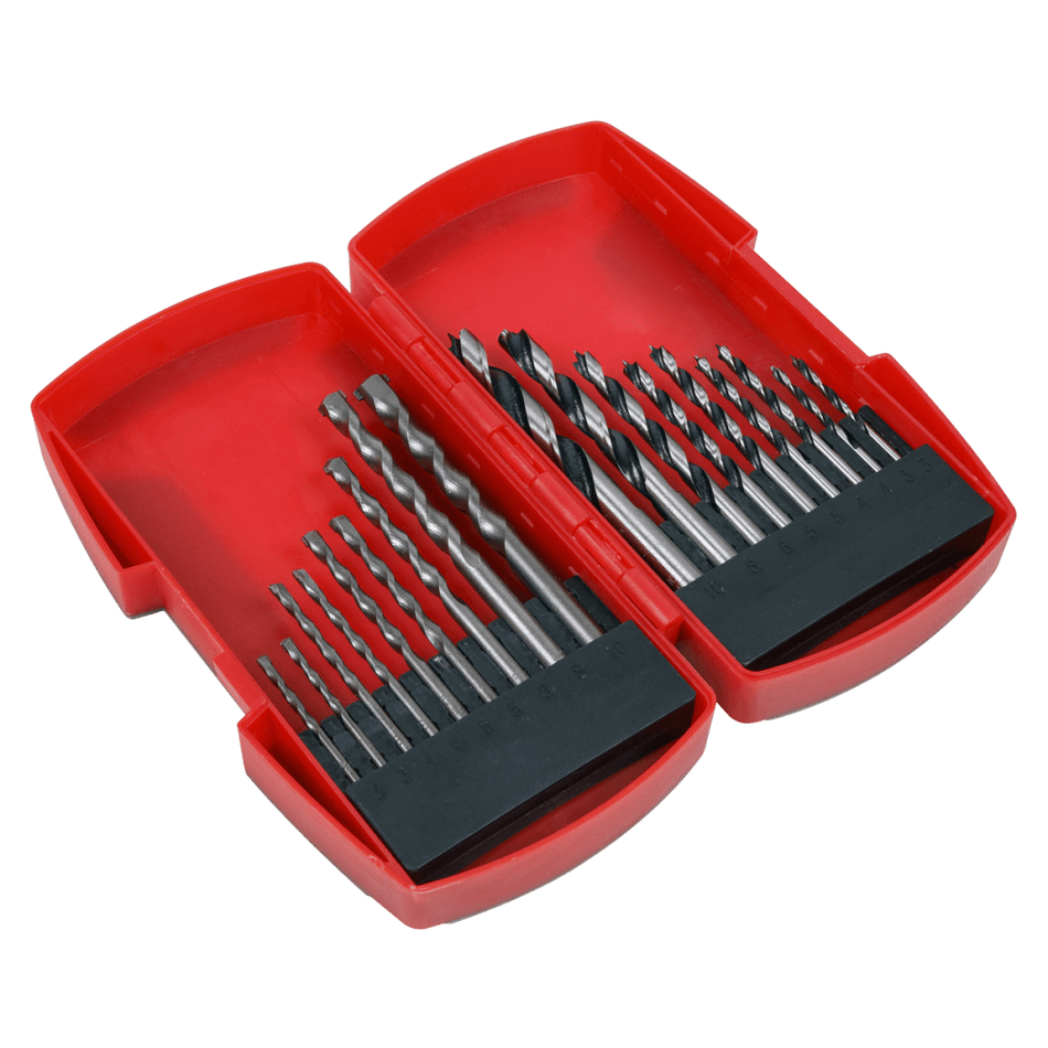 Sealey Wood/Masonry Drill Bit Set 18pc Model No- AK3718MW