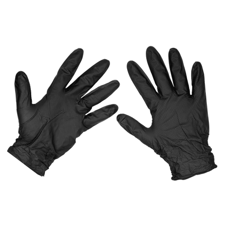 Sealey Black Diamond Grip Extra-Thick Nitrile Powder-Free Gloves X-Large - Pack of 50 Model No- SSP57XL